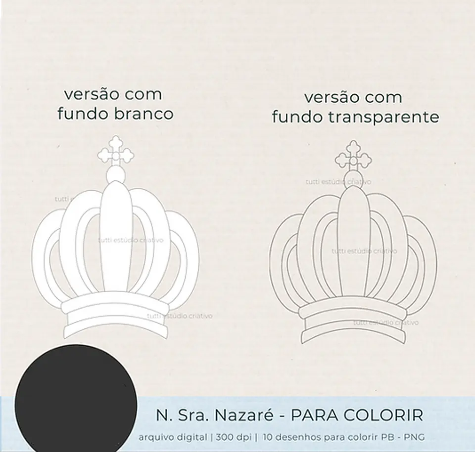 Kit Digital Nossa Senhora de Nazaré para Colorir - TUTTI 3