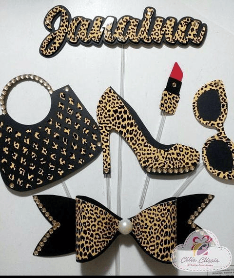 Arquivo de Corte Topo de Bolo Sapato Bolsa e Óculos