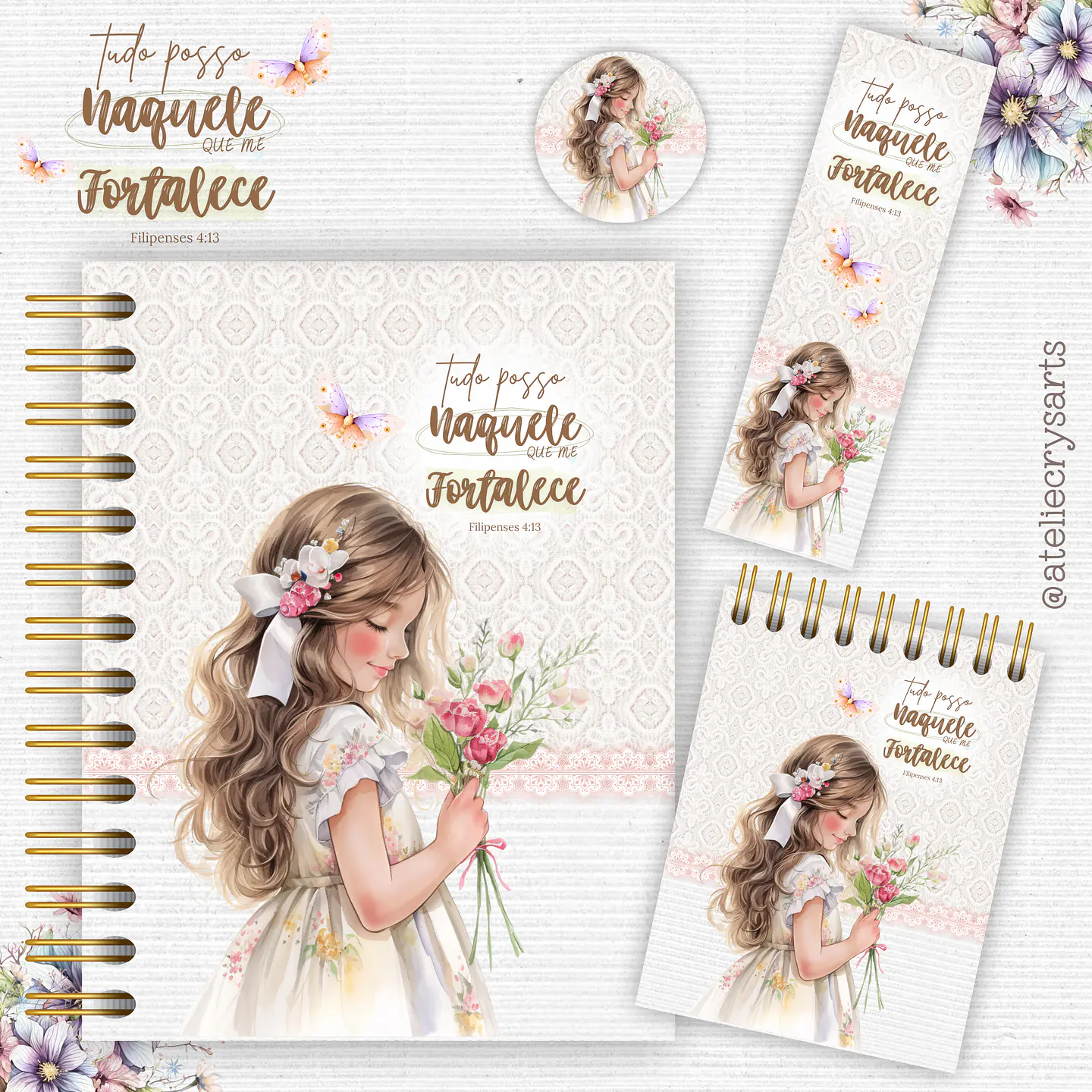 Arquivo Kit Encadernação Meninas Floral Tudo Posso - CRYS ARTS 3