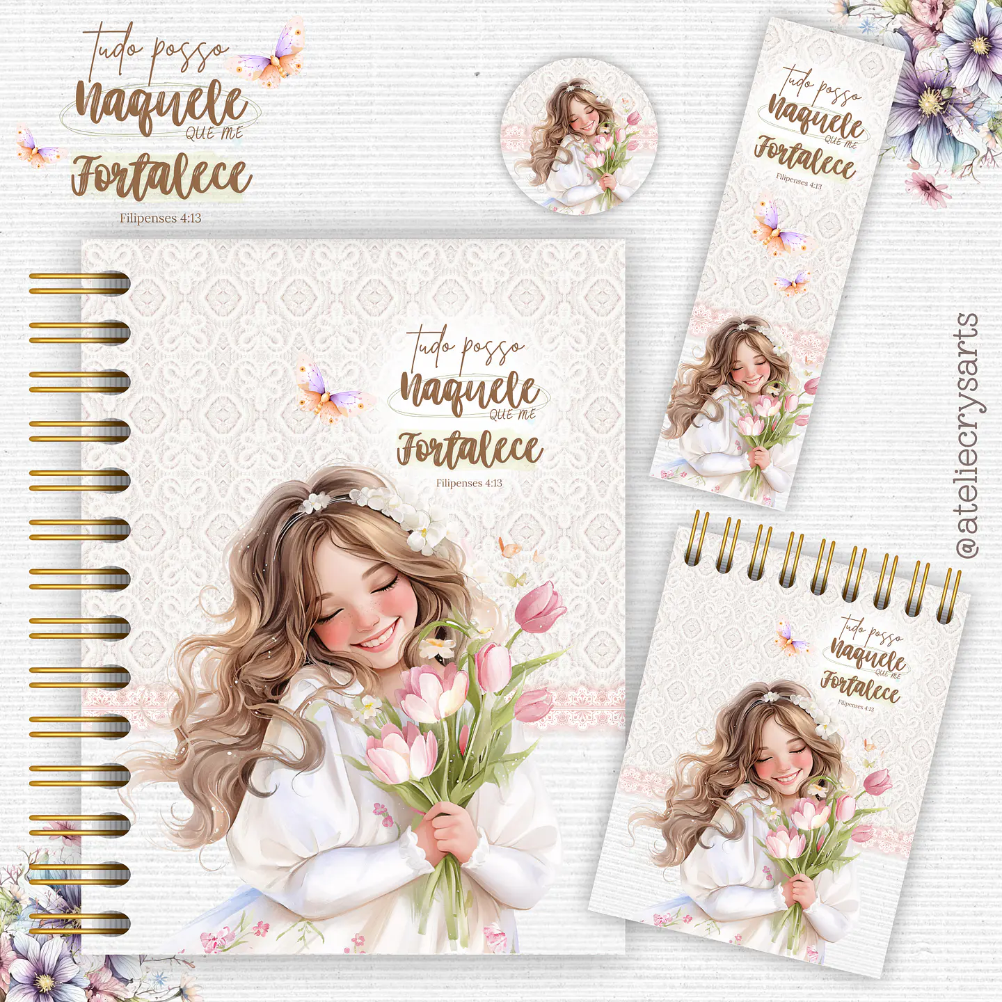 Arquivo Kit Encadernação Meninas Floral Tudo Posso - CRYS ARTS 6