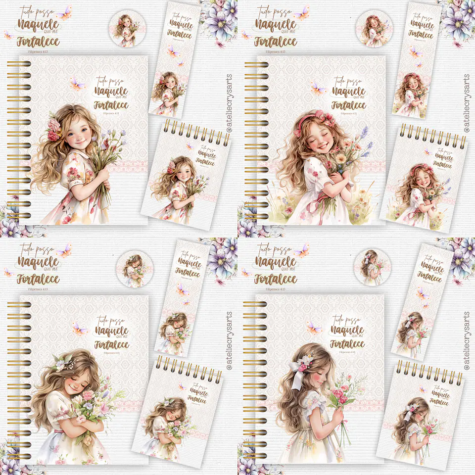 Arquivo Kit Encadernação Meninas Floral Tudo Posso - CRYS ARTS 1