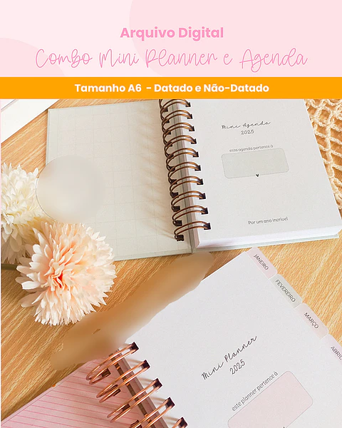 Arquivo Combo Mini Planner e Agenda 2025 - BRANCO PAPEL