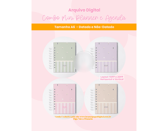 Arquivo Combo Mini Planner e Agenda 2025 - BRANCO PAPEL