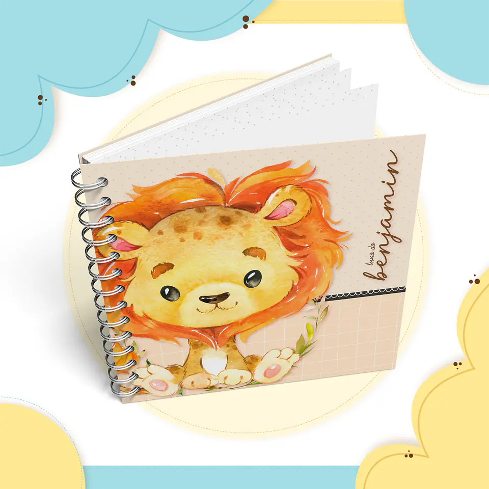 Arquivo Encadernação Baby Leãozinho Aquarela 13