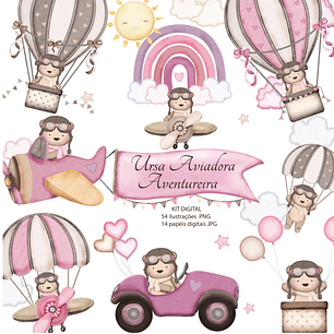 Kit Digital Ursinha Aviadora