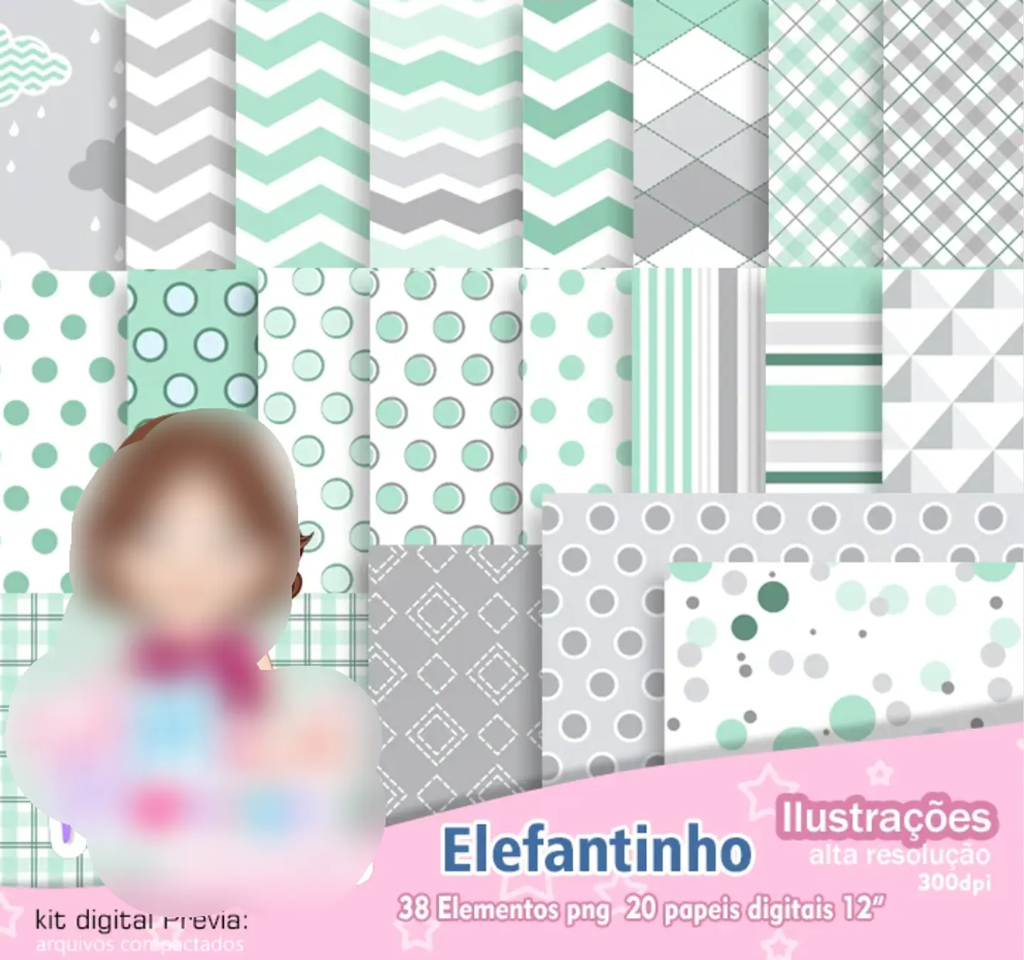 Kit Digital Elefantinho Verde 2