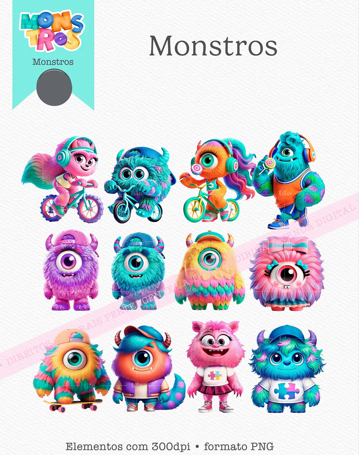 Kit Digital Monstros Kids 8