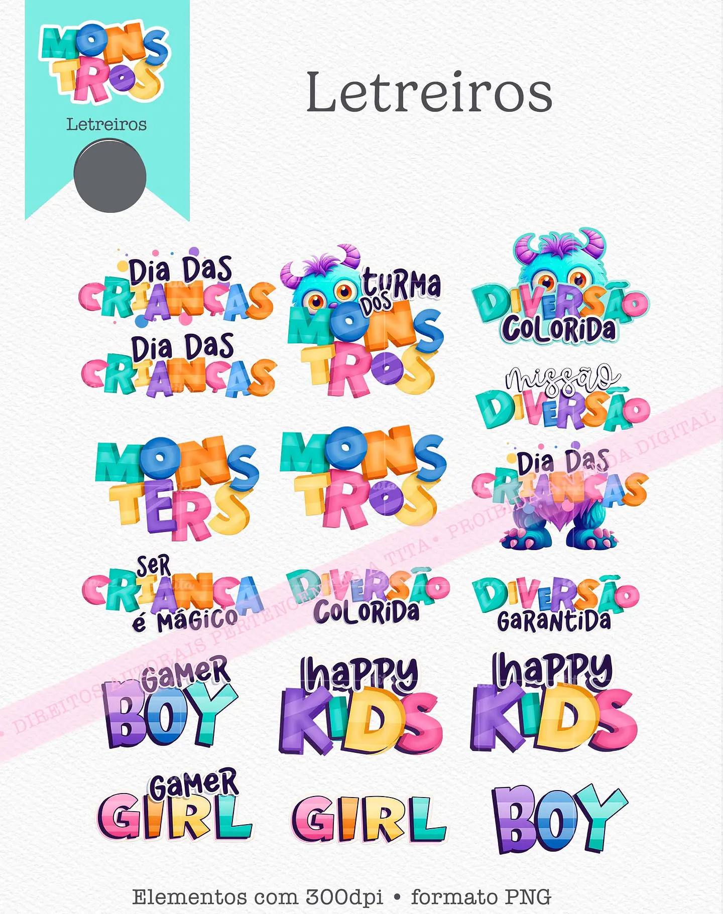 Kit Digital Monstros Kids 10