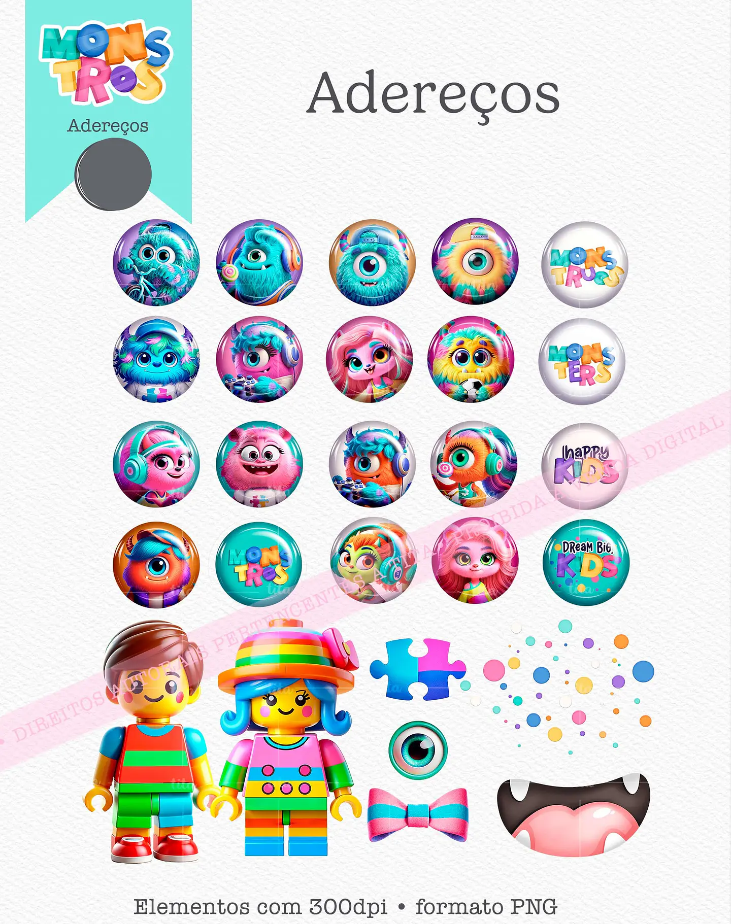 Kit Digital Monstros Kids 11