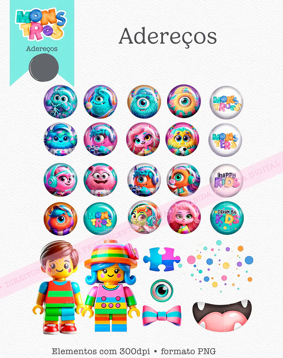 Kit Digital Monstros Kids 11