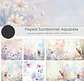 Kit Digital Papel Sunbonnet Aquarela Floral - tutti - Thumbnail 2