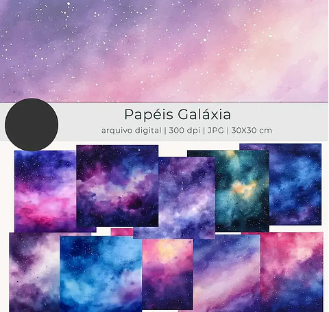 Kit Digital Galáxia Aquarela - tutti