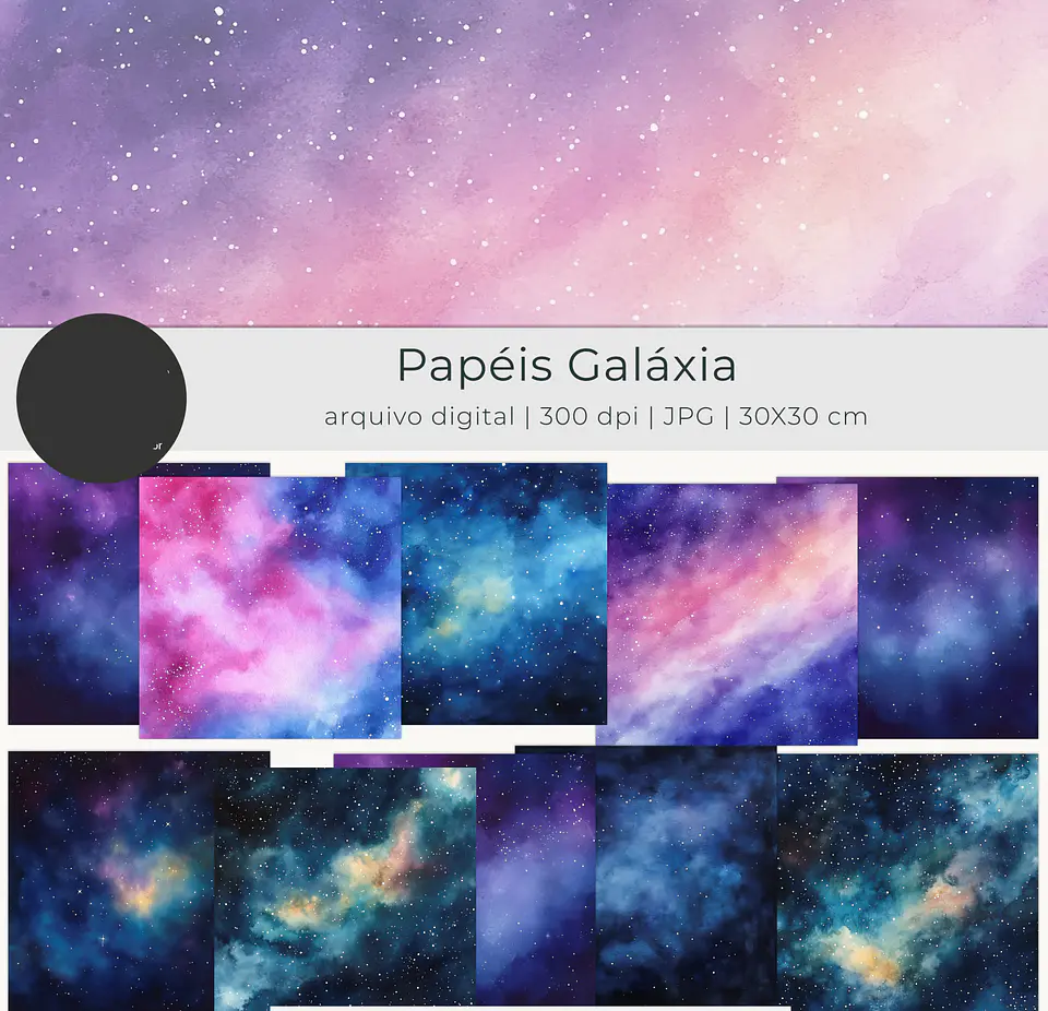 Kit Digital Galáxia Aquarela - tutti 2