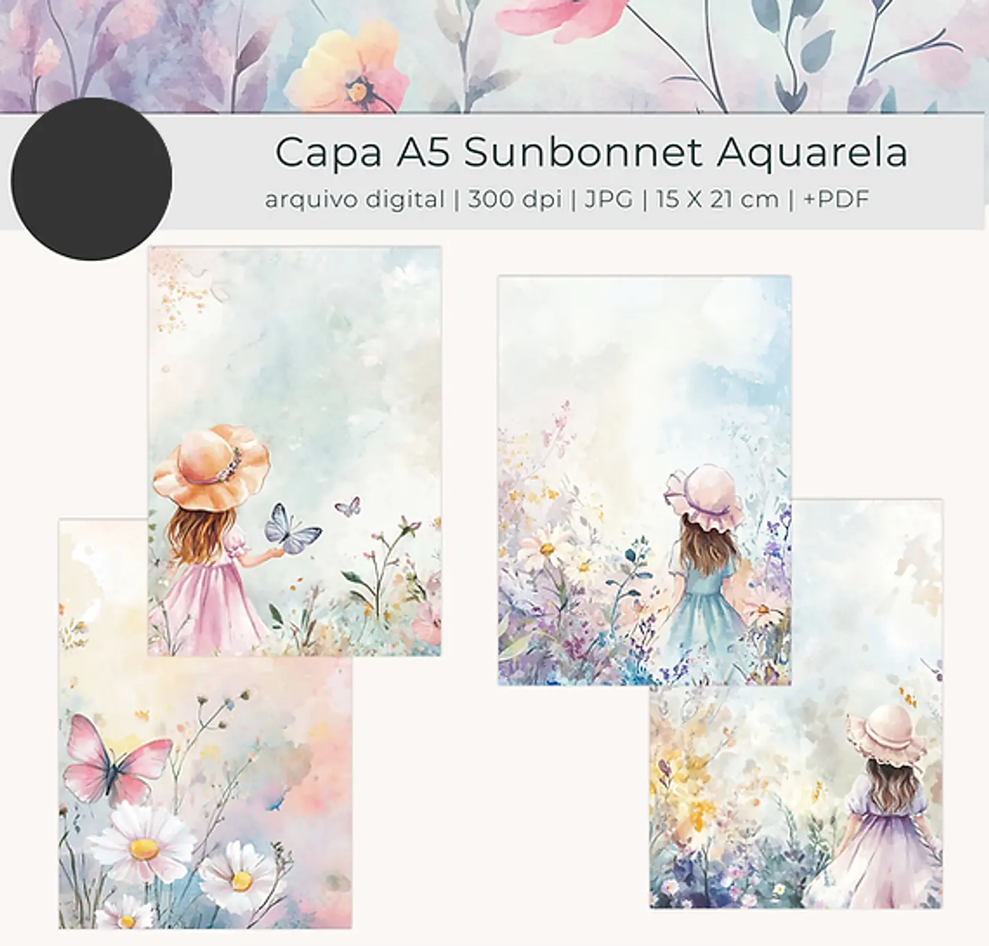 Arquivo Capas A5 Sunbonnet Aquarela - tutti 2