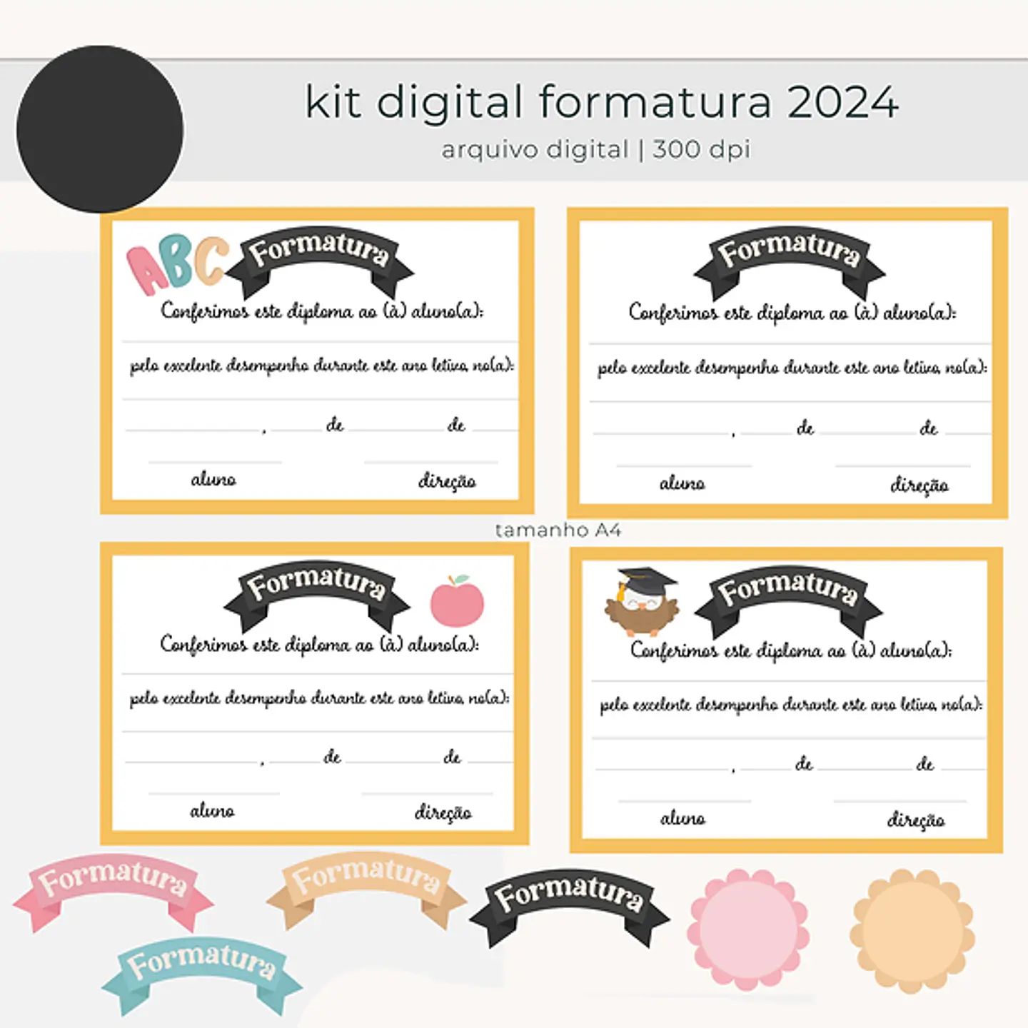 Kit Digital Formatura ABC - Tuti Estudio 6