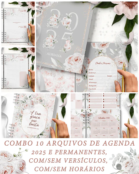 Arquivo Combo 10 Agendas 2025 e Permanente COM e SEM VERSÍCULOS e HORÁRIOS Believe - BICHO PAPEL
