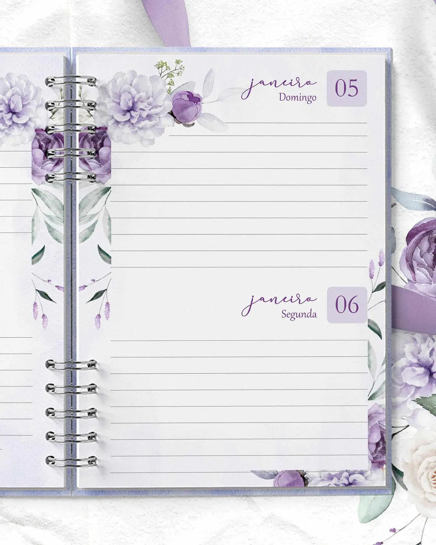 Arquivo Coleção Violeta Combo 8 Agendas 2025 e Permanente COM e SEM VERSÍCULOS e HORÁRIOS - BICHO PAPEL 5