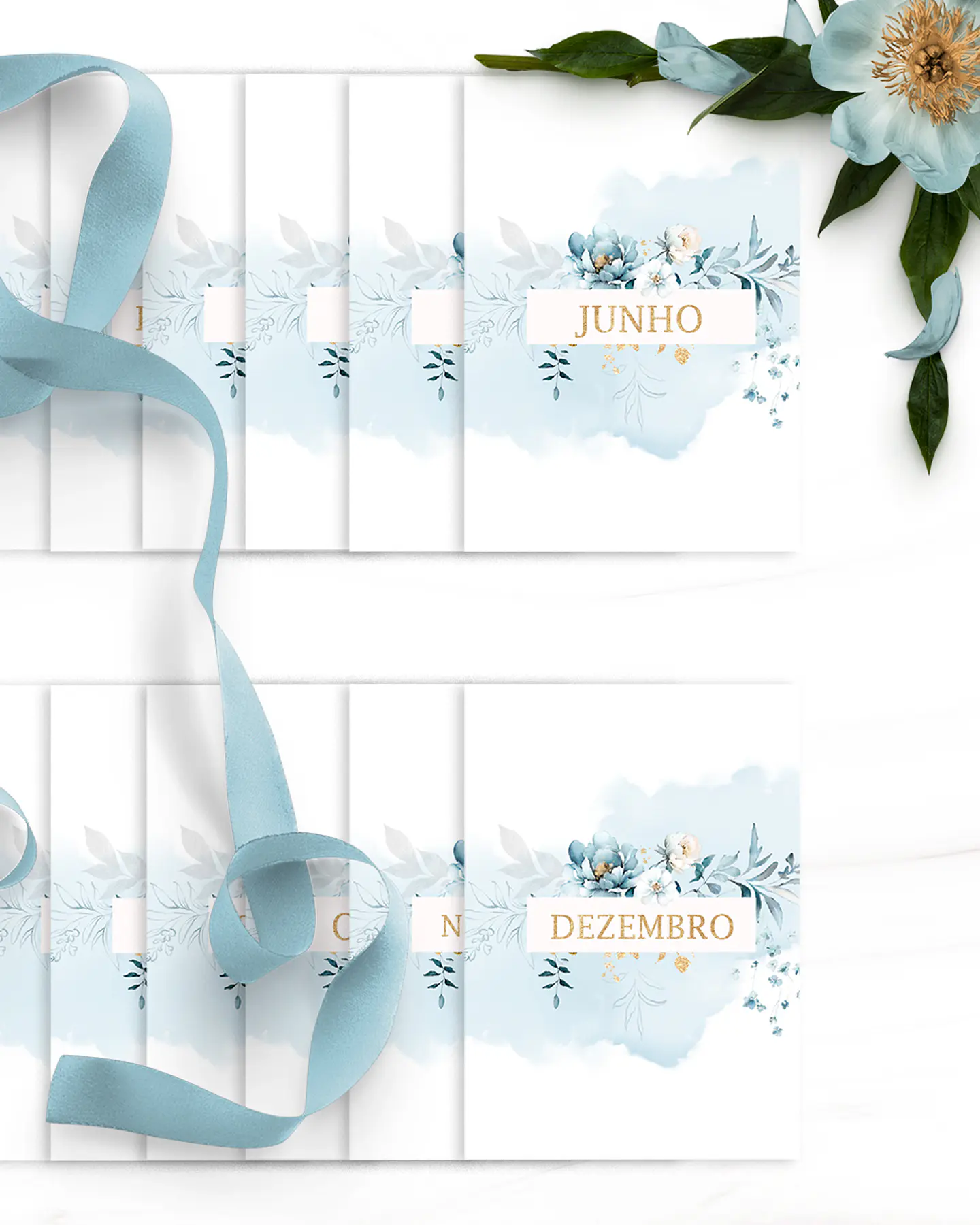 Arquivo Agendas 2025 Coleção Floral Azul - Bicho Papel 3