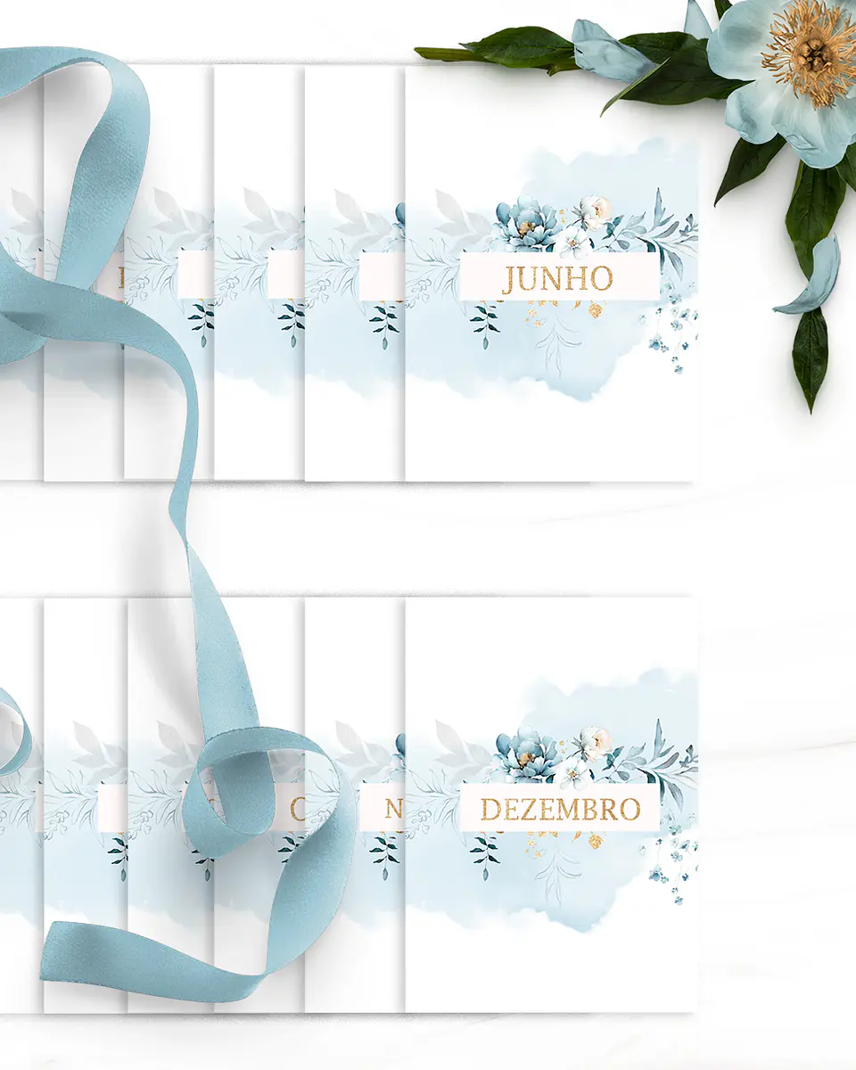 Arquivo Agendas 2025 Coleção Floral Azul - Bicho Papel 3