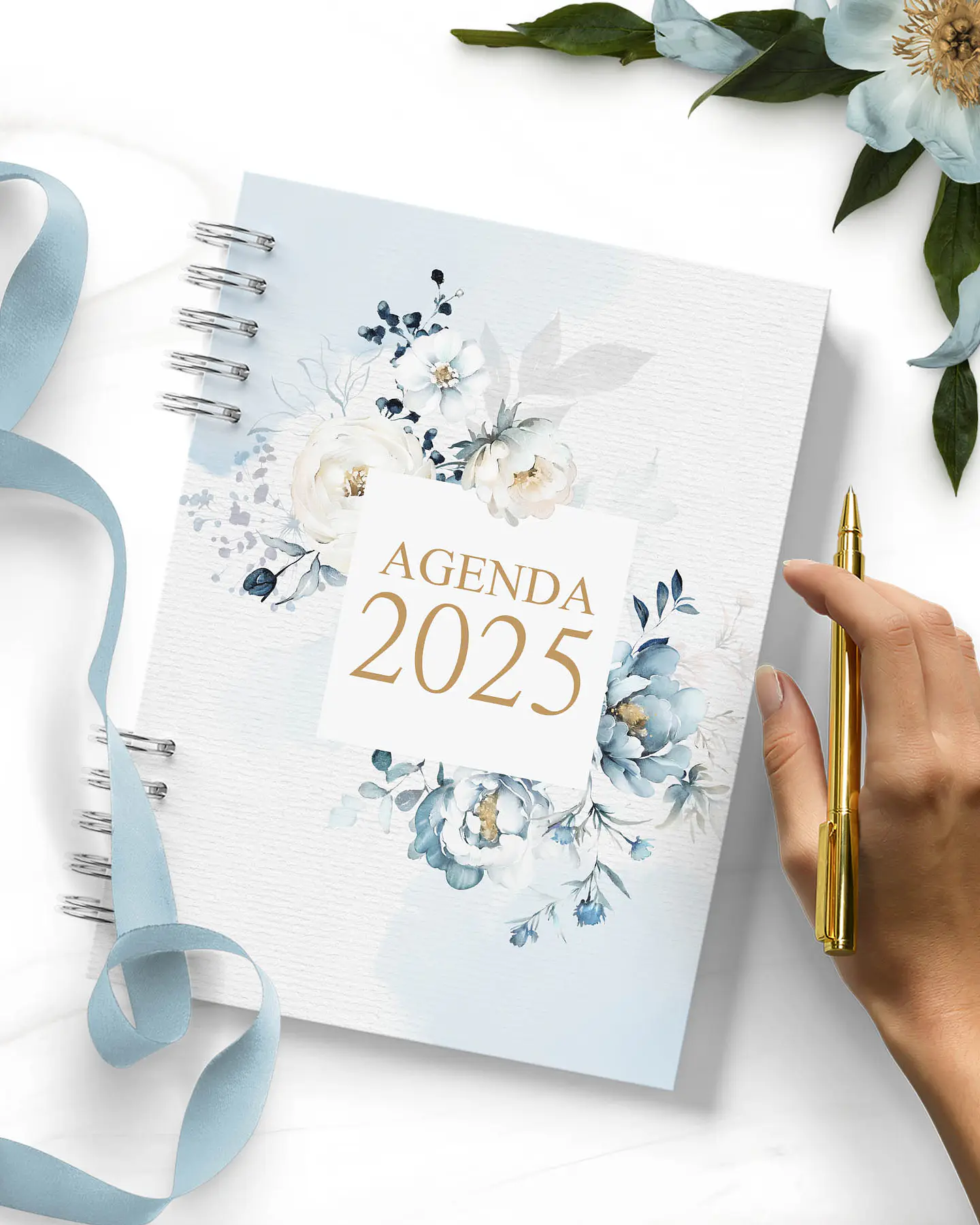 Arquivo Agendas 2025 Coleção Floral Azul - Bicho Papel 4