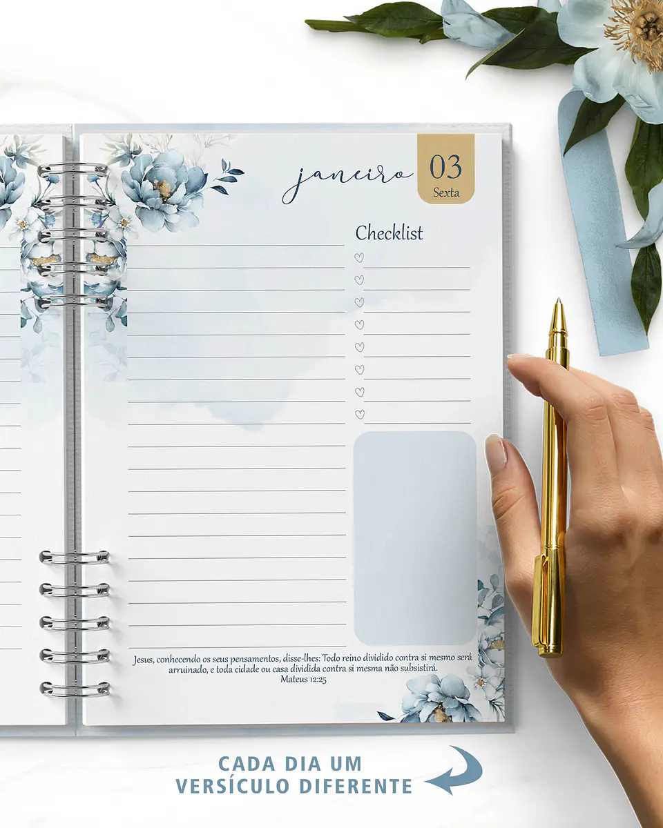 Arquivo Agendas 2025 Coleção Floral Azul - Bicho Papel 7