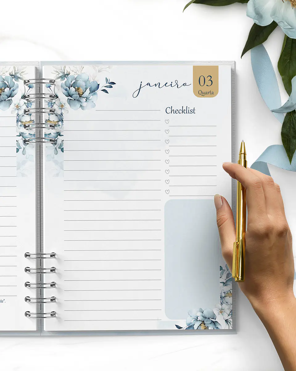 Arquivo Agendas 2025 Coleção Floral Azul - Bicho Papel 8