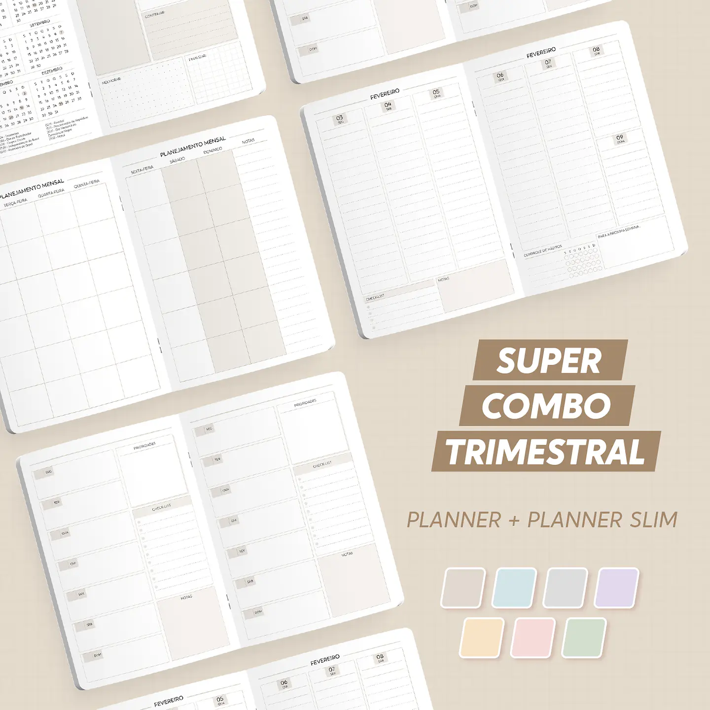 Super Combo Planner Trimestral + Trimestral Slim 2025 – Brochura - Nilmara 1