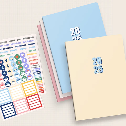 Arquivo Capas Planner Trimestral Coleção Color Block Brochura 2025 - NILMARA