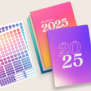 Arquivo Capas Planner Trimestral Coleção Luminous 2025 Brochura - NILMARA