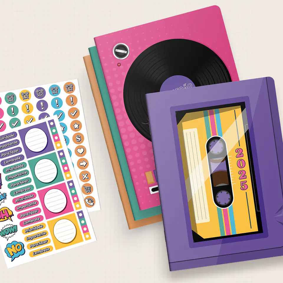 Arquivo Capas Planner Trimestral Coleção Retrô 2.0 2025 Brochura - NILMARA 1