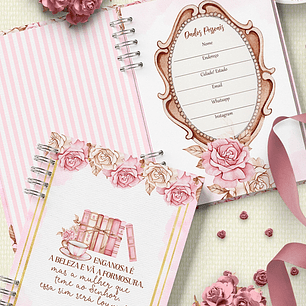 Arquivo Combo Agenda Mulher Virtuosa - Floral Rosa - Bicho Papel