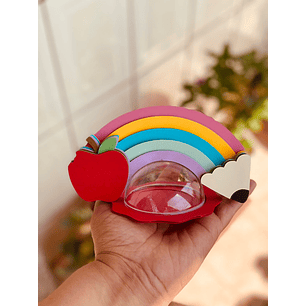 Arquivo Dia dos Professores Porta Bombom Esfera Acrilica Arco íris   - CASTEFE