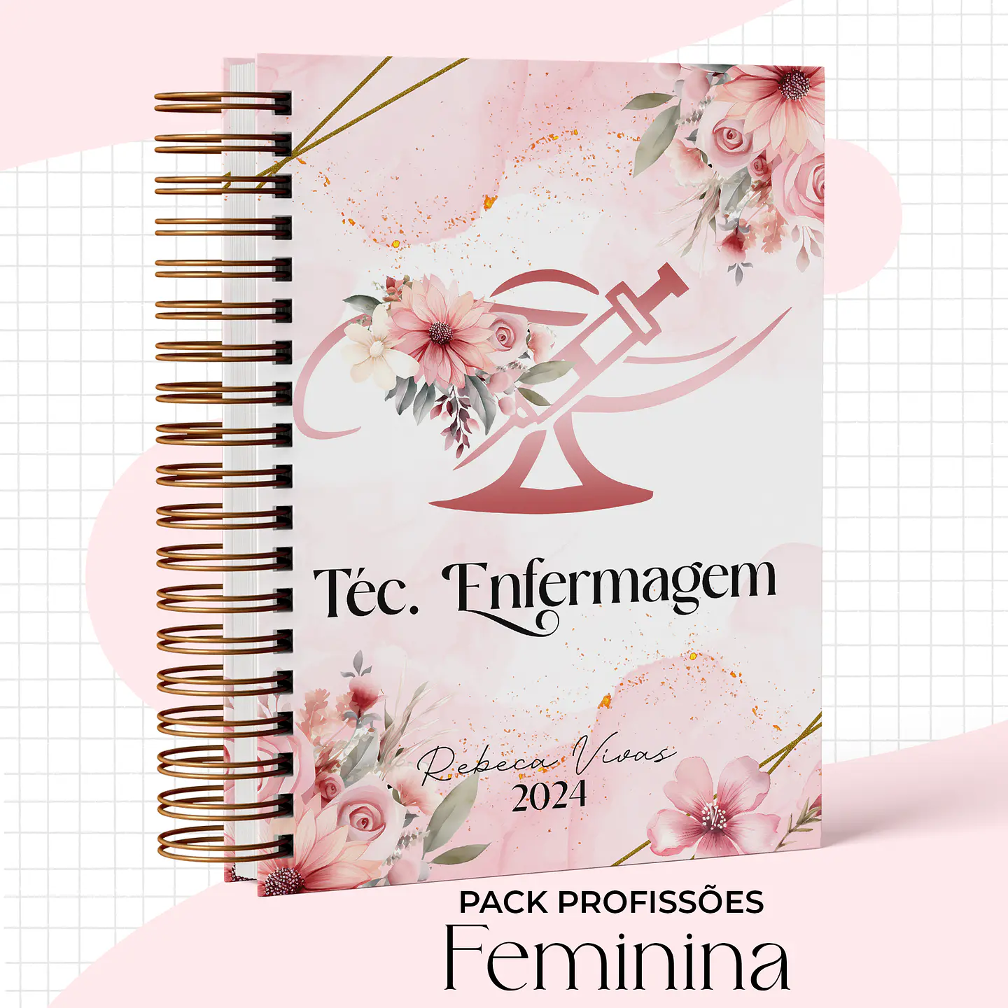 Arquivo Capas Profissões Rosa Floral - 43 brasões 44