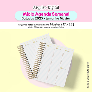Arquivo Miolo Agendas Master Semanal Datada 2025 - Estudio G19