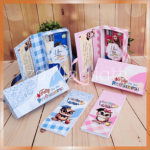 Arquivo Dia dos Professore Caixa barra de chocolate com bloquinho - Iza Nagliatti