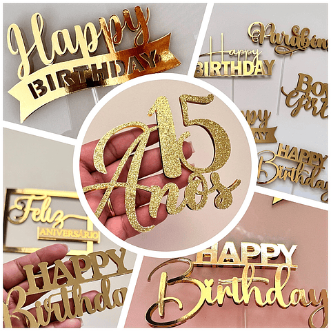Arquivo Combo 18 Mini Topos Happy Birthday - toppers de luxo