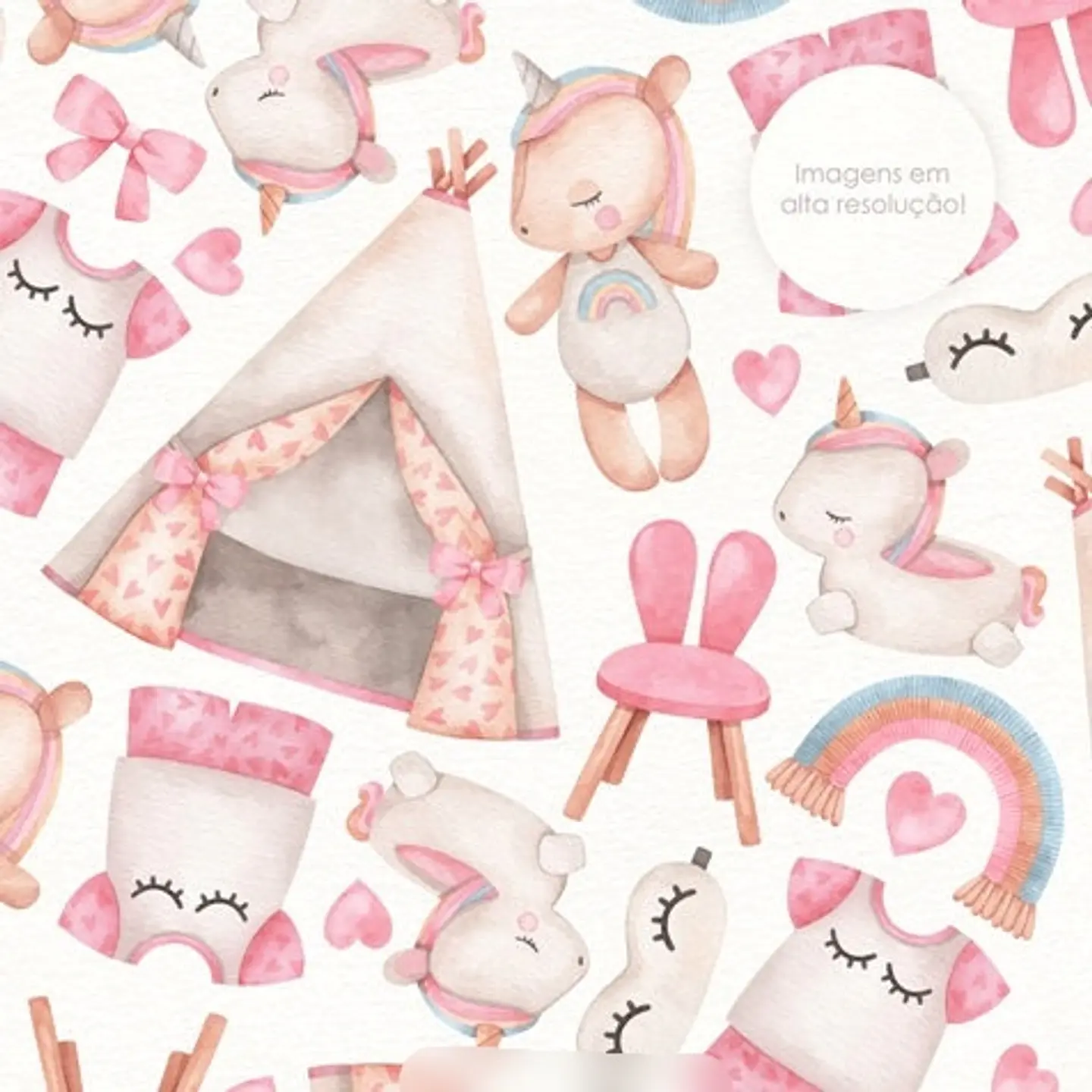 Kit Digital Festa do Pijama Aquarela - com amor aquarelas 3