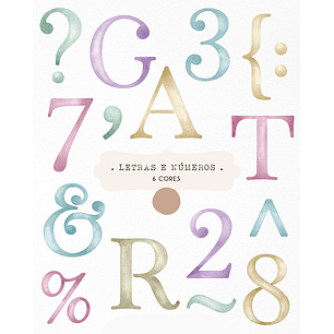 Kit Digital Letras e Números Alfabeto Candy Color -  Ni Estudio