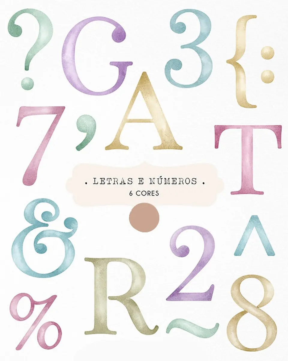 Kit Digital Letras e Números Alfabeto Candy Color -  Ni Estudio 1