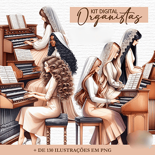 Kit Digital Ilustrações Organistas - bicho papel