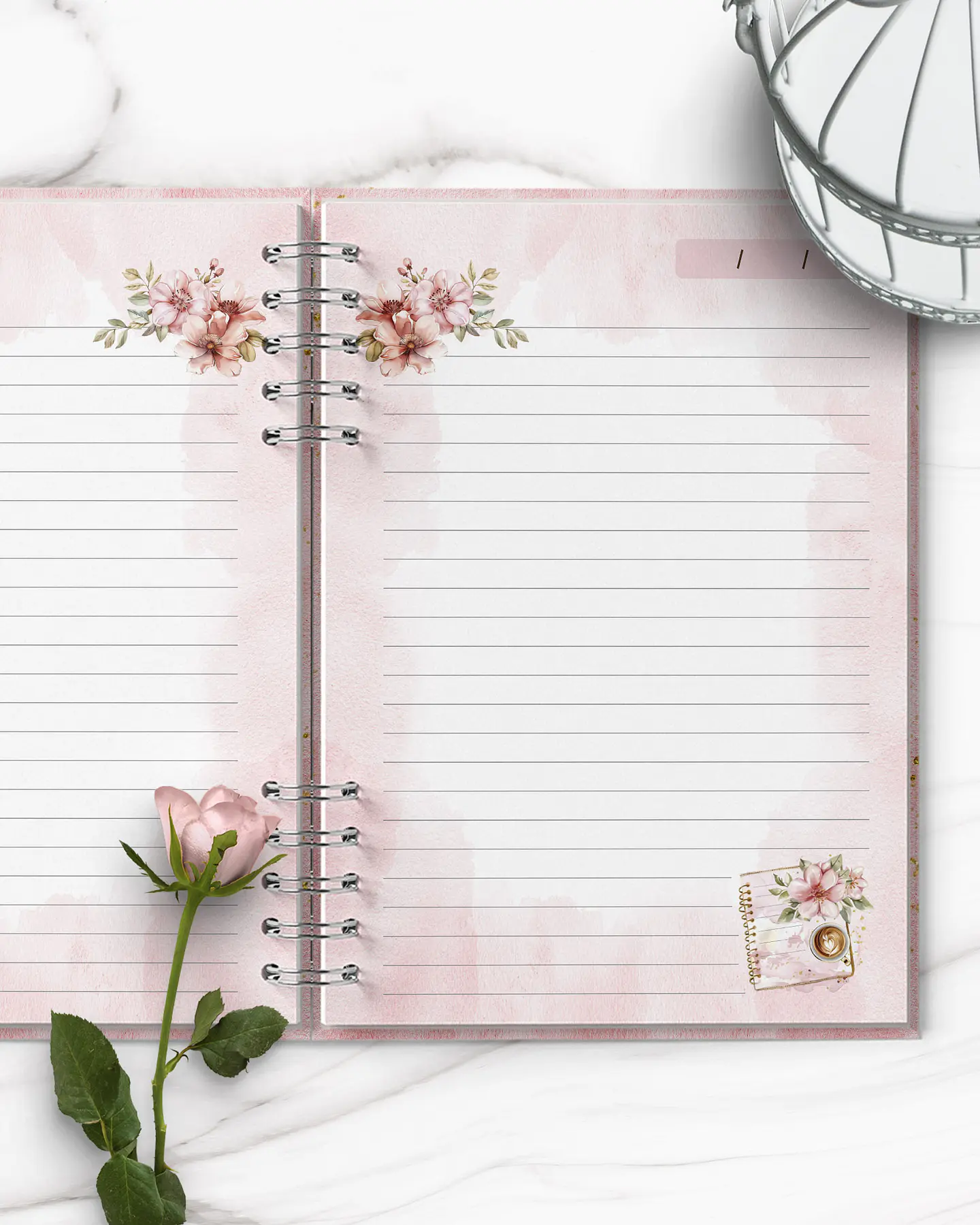 Arquivo Kit 12 Capas e Miolo Pautado Coleção Glamour Floral - Bicho Papel 4