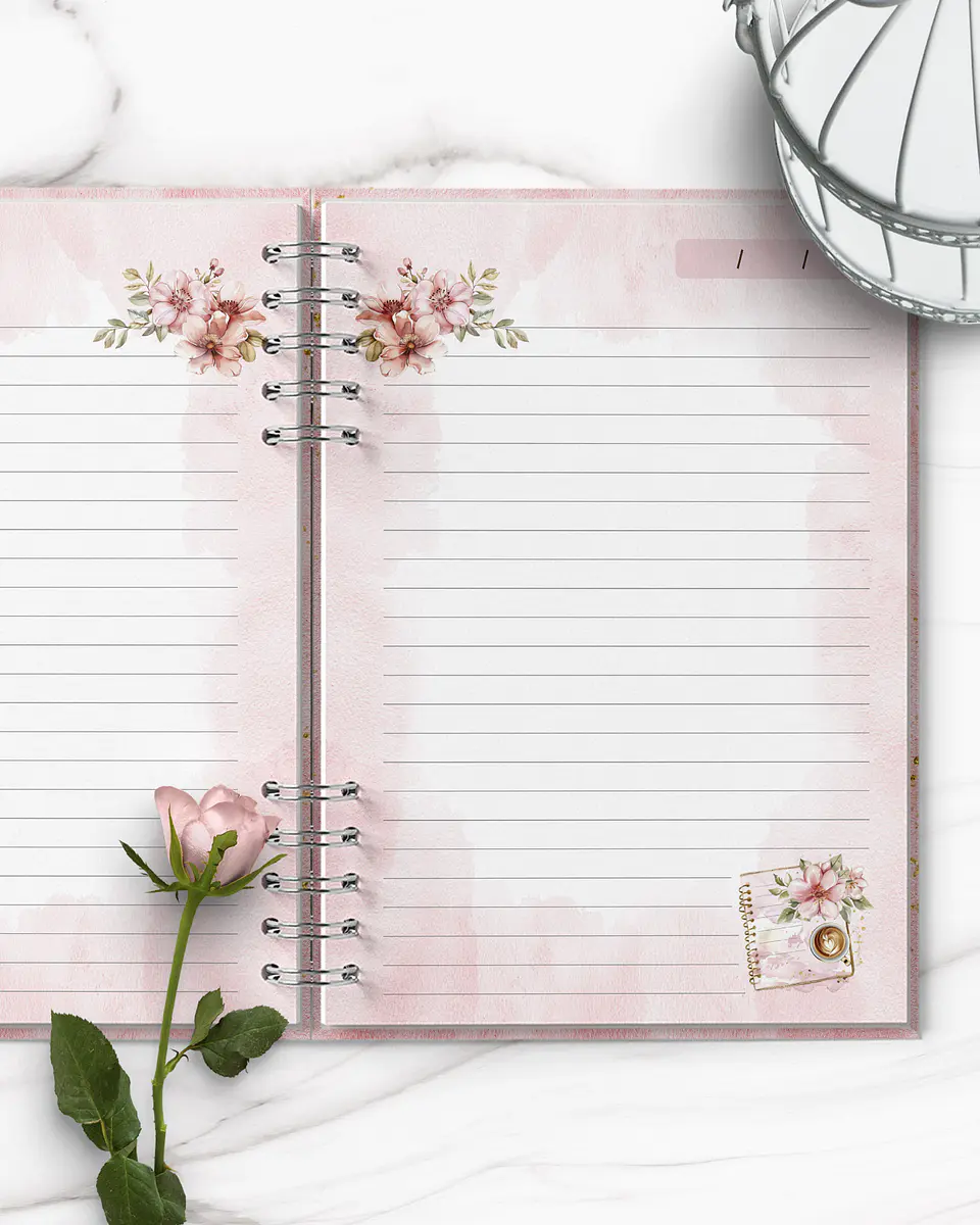 Arquivo Kit 12 Capas e Miolo Pautado Coleção Glamour Floral - Bicho Papel 4