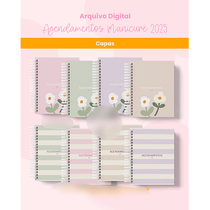 Arquivo Agenda Agendamentos Manicure e Nail Designer 2025 - Branco Papel