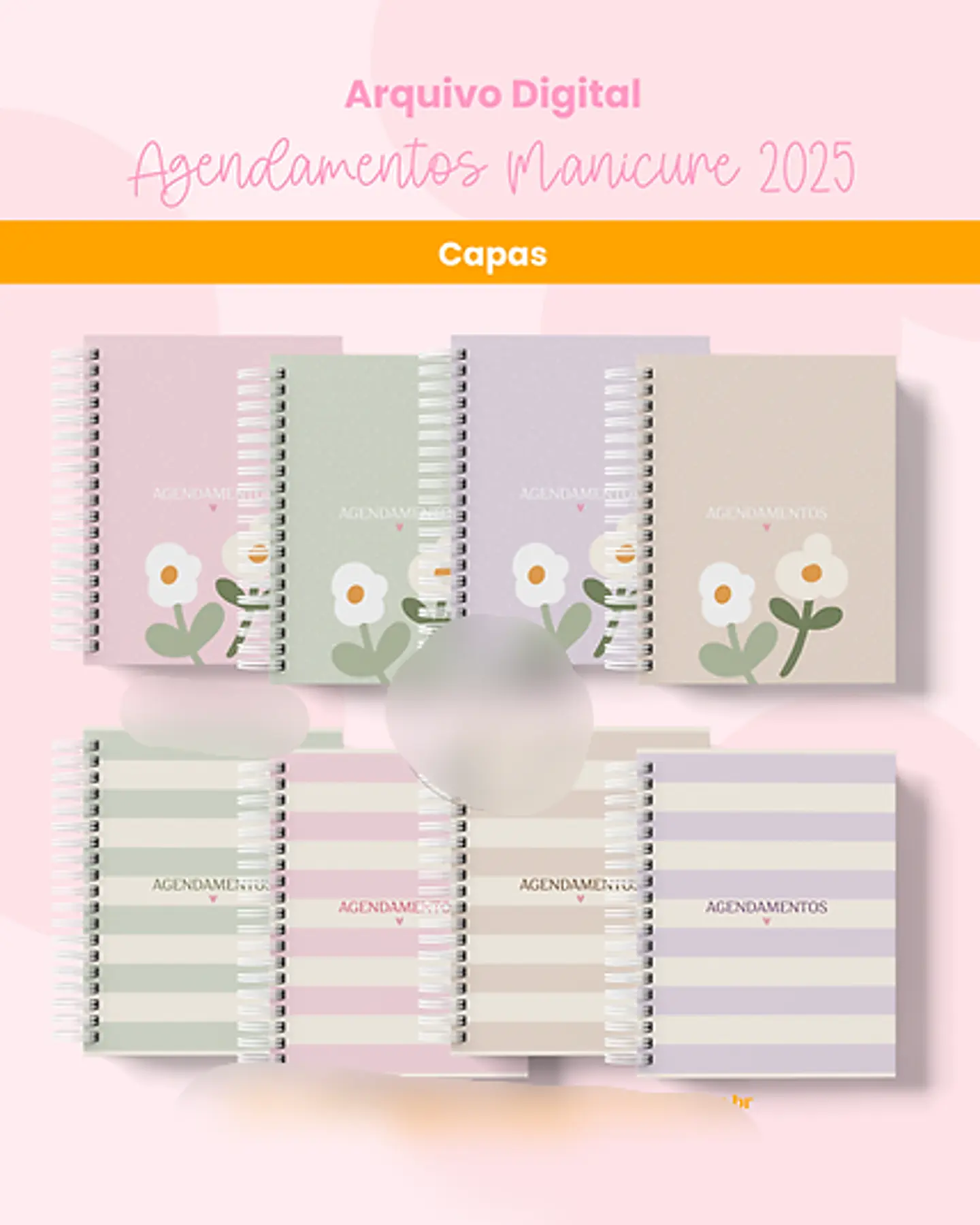 Arquivo Agenda Agendamentos Manicure e Nail Designer 2025 - Branco Papel 1