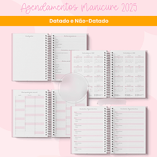 Arquivo Agenda Agendamentos Manicure e Nail Designer 2025 - Branco Papel