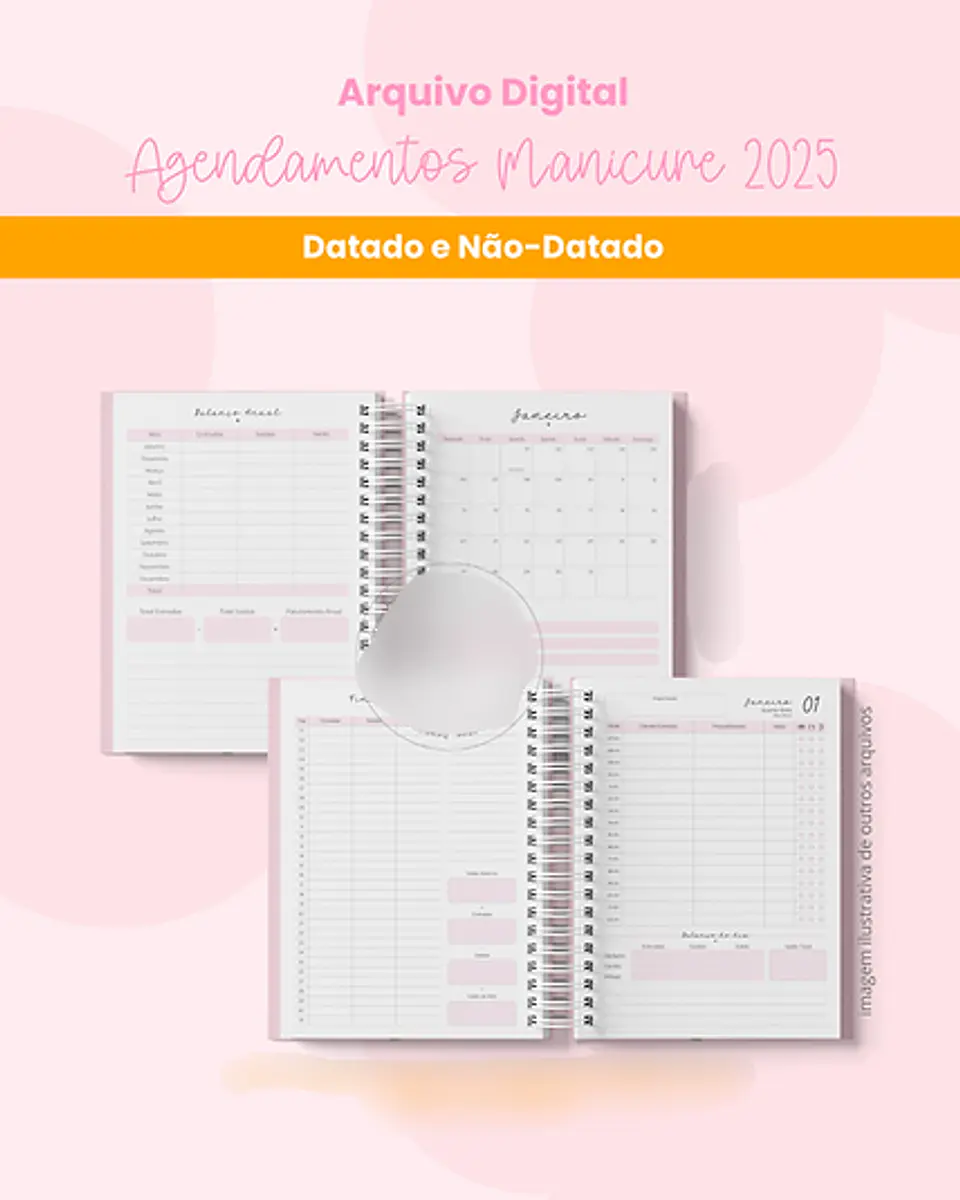 Arquivo Agenda Agendamentos Manicure e Nail Designer 2025 - Branco Papel 4