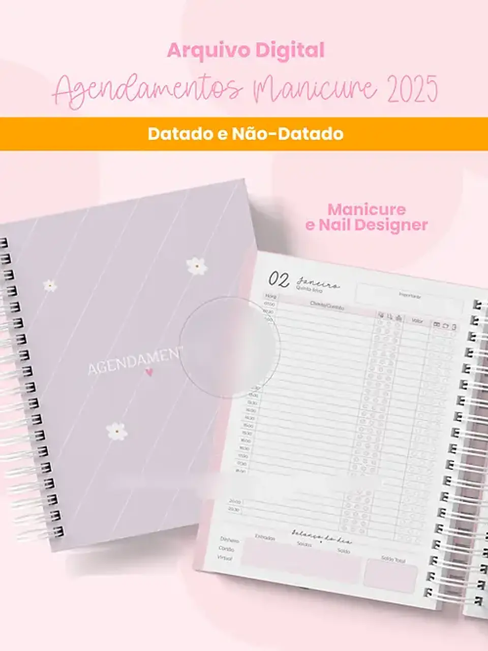 Arquivo Agenda Agendamentos Manicure e Nail Designer 2025 - Branco Papel 6