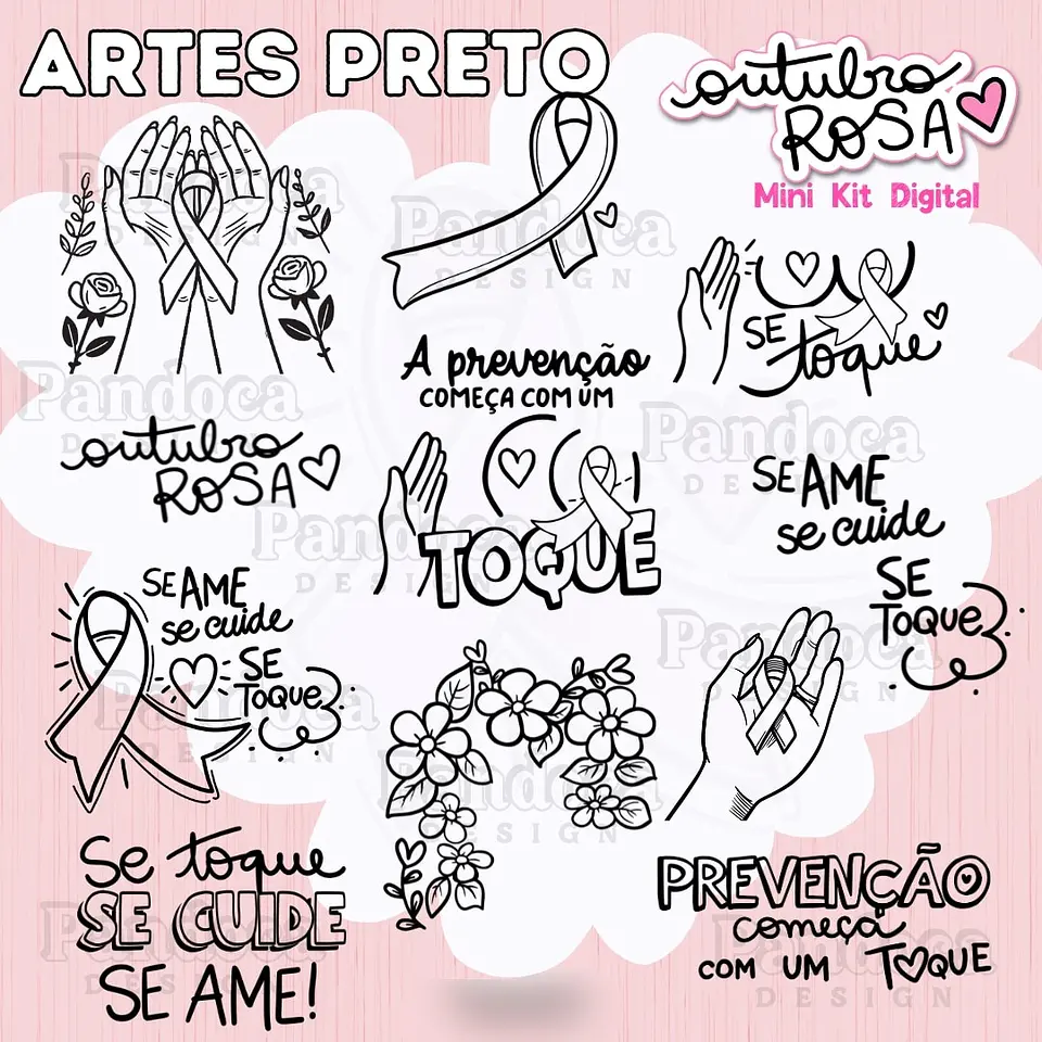 Arquivo Outubro Rosa Mini Kit Digital - Pandoca 3