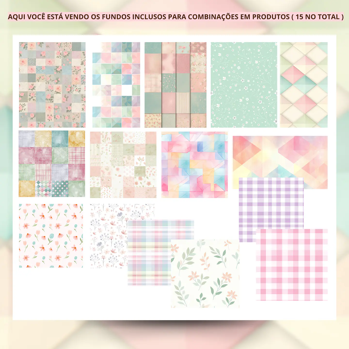 Kit Digital Alfabeto Patchwork Floral - ILUSTRACIN 3