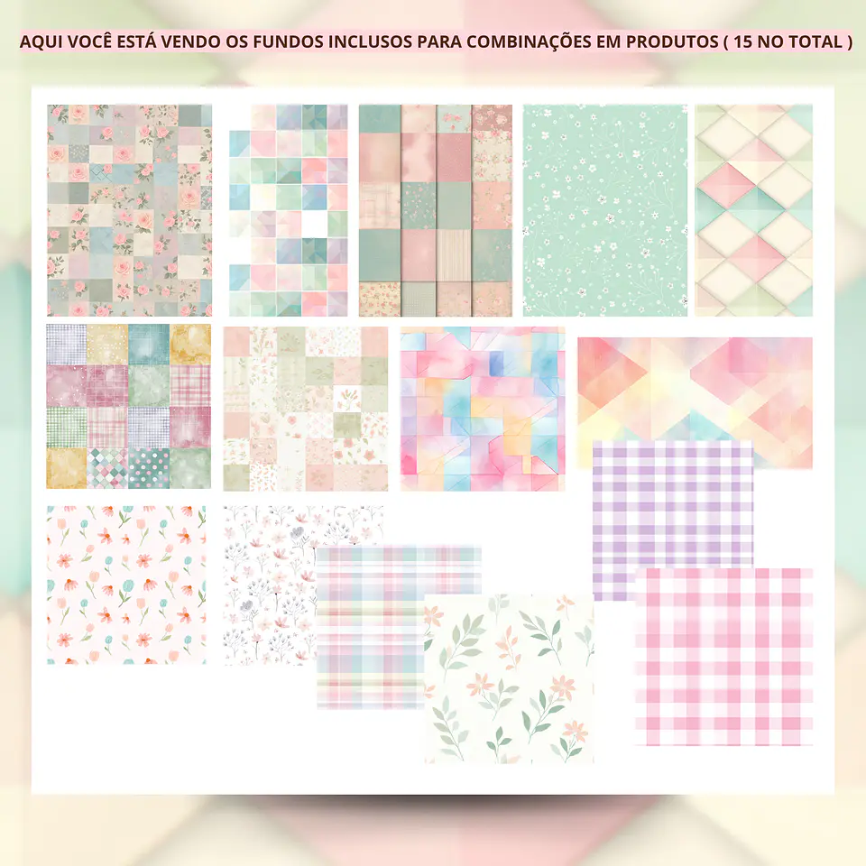 Kit Digital Alfabeto Patchwork Floral - ILUSTRACIN 3